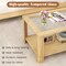 Rectangular Coffee Table with Tempered Glass Top and 2-Tier Storage Shelf